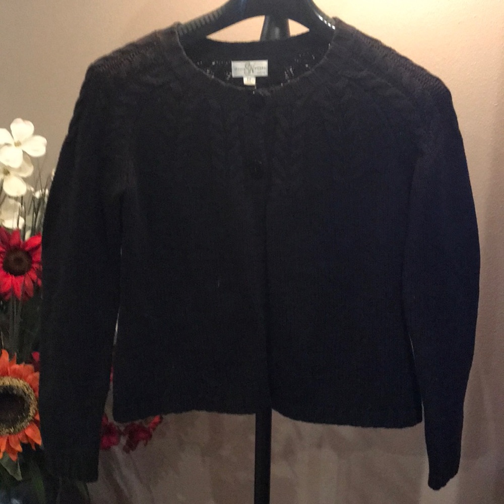 Beautiful Black cardigan with 2 buttons at top